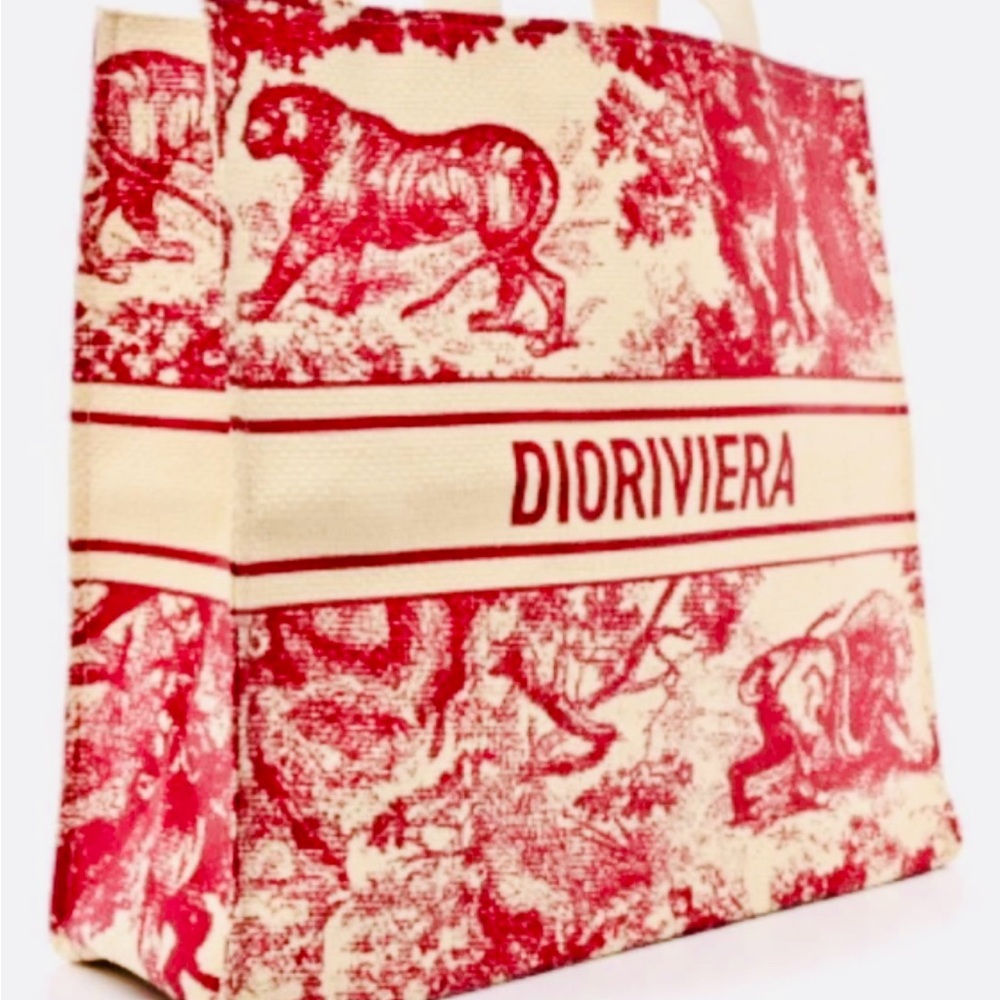 Christian Dior Pink Toile de Jouy Canvas Tote Bag - Picture 3 of 7